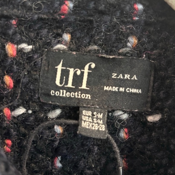 ZARA Sz S-M Trf Collection Black Plaid Wool Blend Metallic Snap Front Jacket - Picture 4 of 13